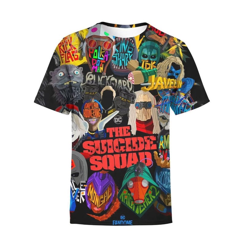 Men'S Suicide Squad 3D Printed Short Sleeve T-Shirt Men'S And Women'S Couples T-Shirt - Image 1