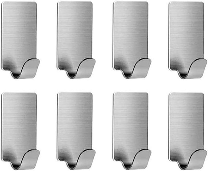 VanStar Heavy Duty Adhesive Hooks - 8 Pack Waterproof Stainless Steel Wall Hangers - Image 1