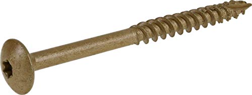 Power Pro 47877 Lag Screws 516 x 4 Star Drive Construction Lag Screws Rust Resistant Ceramic Coated Bronze 5lb Tub 100 pcs