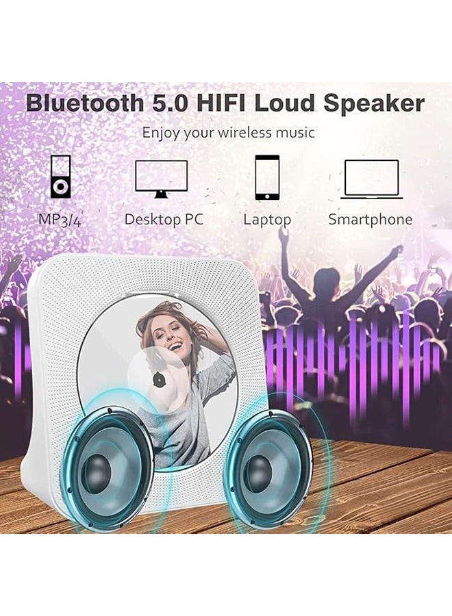 LENND Desktop Vertical CD Player with Speakers HiFi, Portable CD Players for Home, Kpop CD Player Bluetooth, IR Remote Control, LED Screen, FM Radio, U Disk, AUX Port, Compatible Formats - Image 3