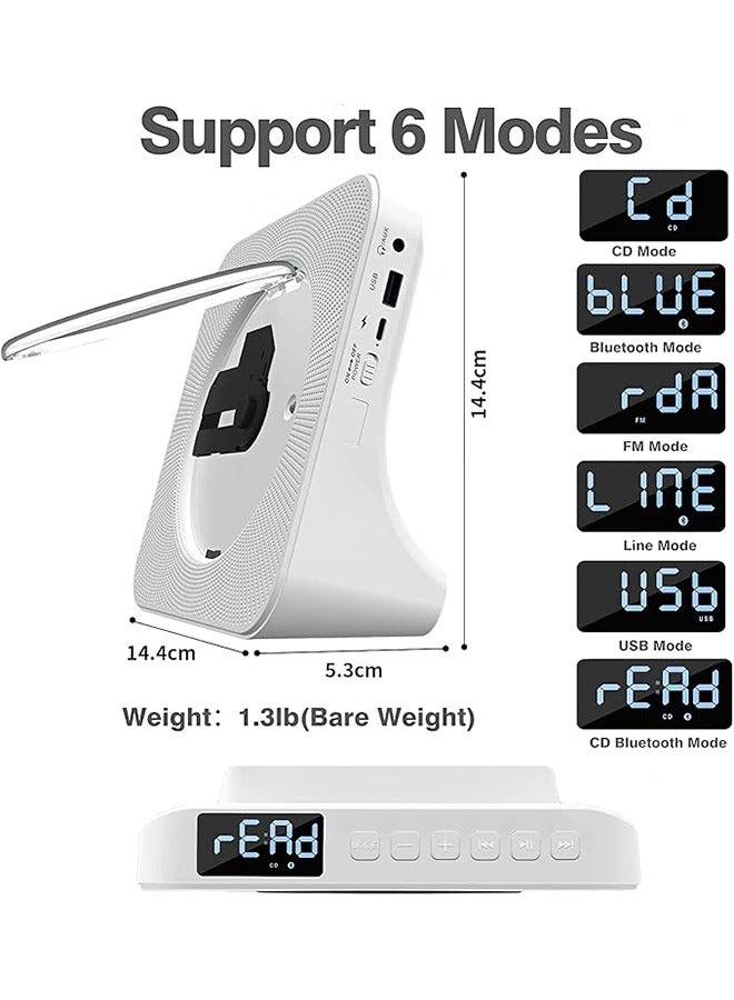 LENND Desktop Vertical CD Player with Speakers HiFi, Portable CD Players for Home, Kpop CD Player Bluetooth, IR Remote Control, LED Screen, FM Radio, U Disk, AUX Port, Compatible Formats - Image 2