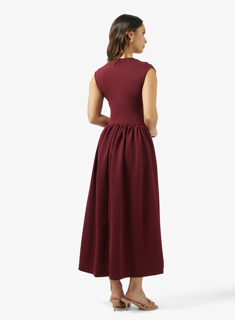 Ginger Plunge Neck Draped Drop Waist Dress - Image 2