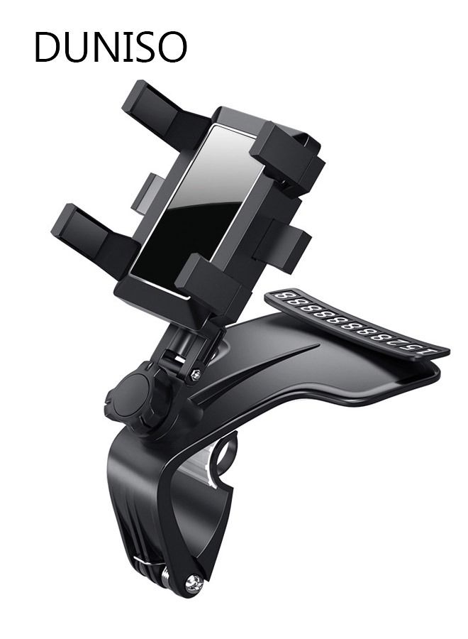 DUNISO 3 in 1 Phone Mount for Car Dashboard With Number Card 360 Degree Rotation Dash Mount Cell Phone Holder Rearview Mirror Car Phone Holder Suitable for All Cell Phone - Image 2