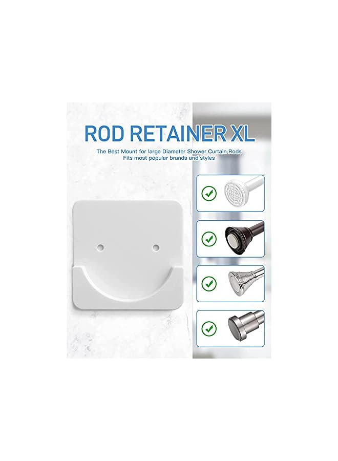 erorex Shower Curtain Rod Mount Holder, Mount Holder,No Drilling,Rod Retainer,Shower Retainer for Wall,Stick on,White,for Shower Curtain Rods,with Two Sturdy Screws  - Image 2
