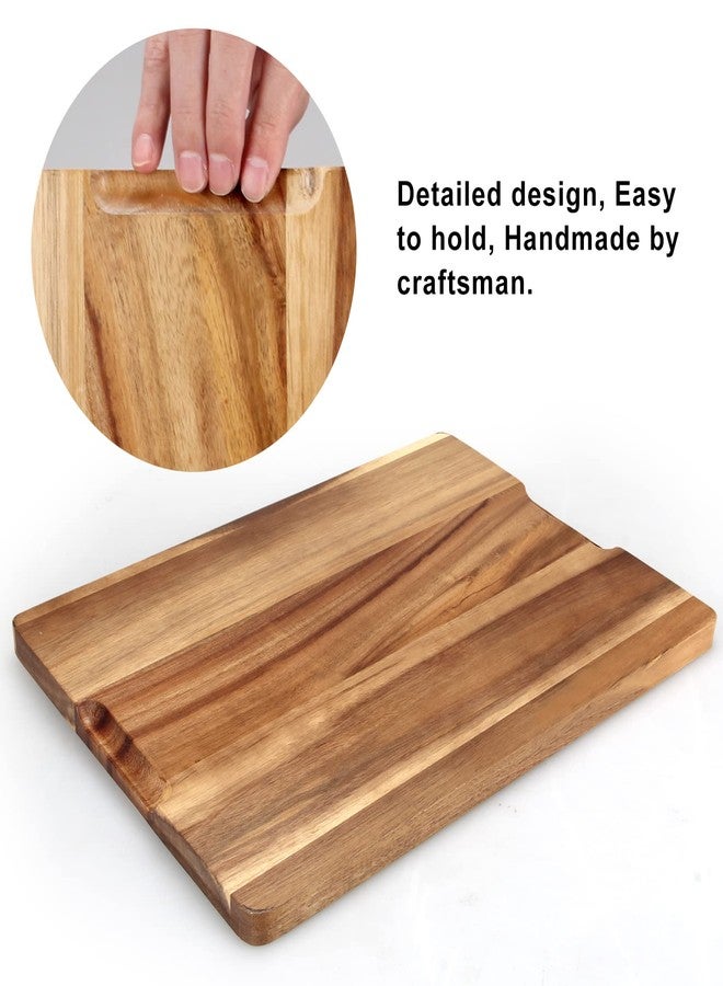 Renawe Large Acacia Wood Cutting Board with Containers for Kitchen Simple Charcuterie Board Wooden Serving Cheese Board Meats Platter Dessert Fruit Charcuterie Party Butcher Block Chopping Board - Image 5