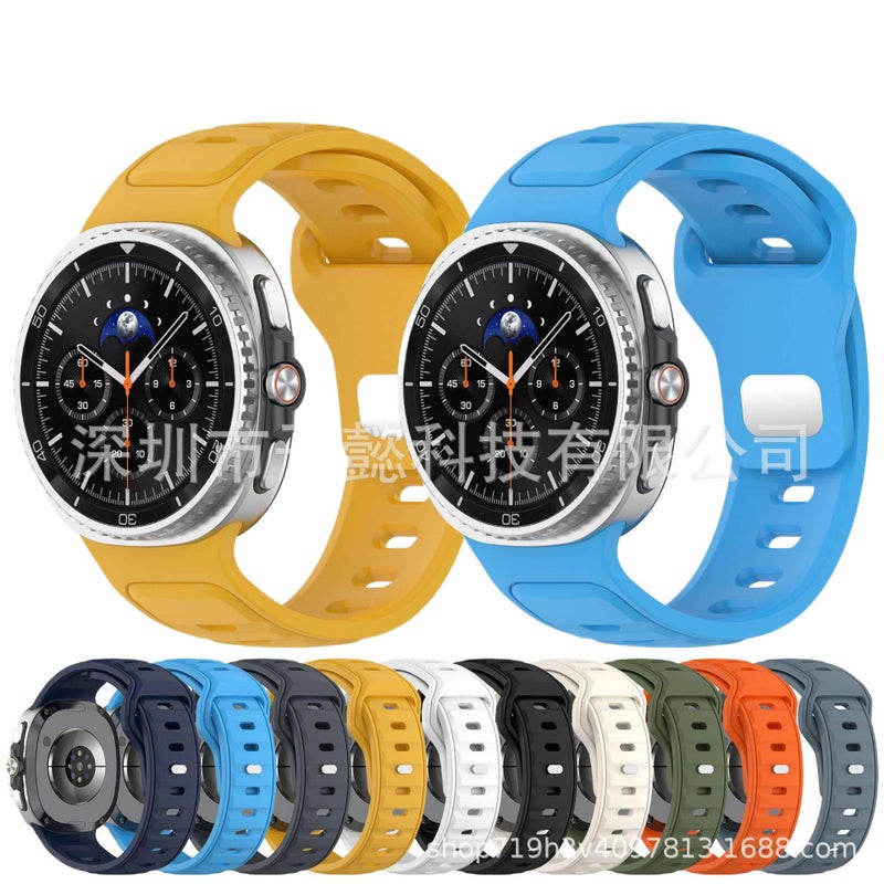 Adjustable Silicone Sport Smartwatch Band Compatible with Samsung Galaxy Watch 8 Classic with Fit Soft Strap and Quick Daily Replacement Black - Image 2