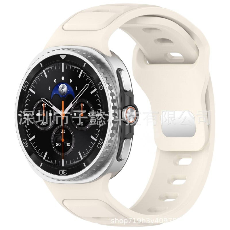 Adjustable Silicone Sport Smartwatch Band Compatible with Samsung Galaxy Watch 8 Classic with Fit Soft Strap and Quick Daily Replacement Black - Image 4