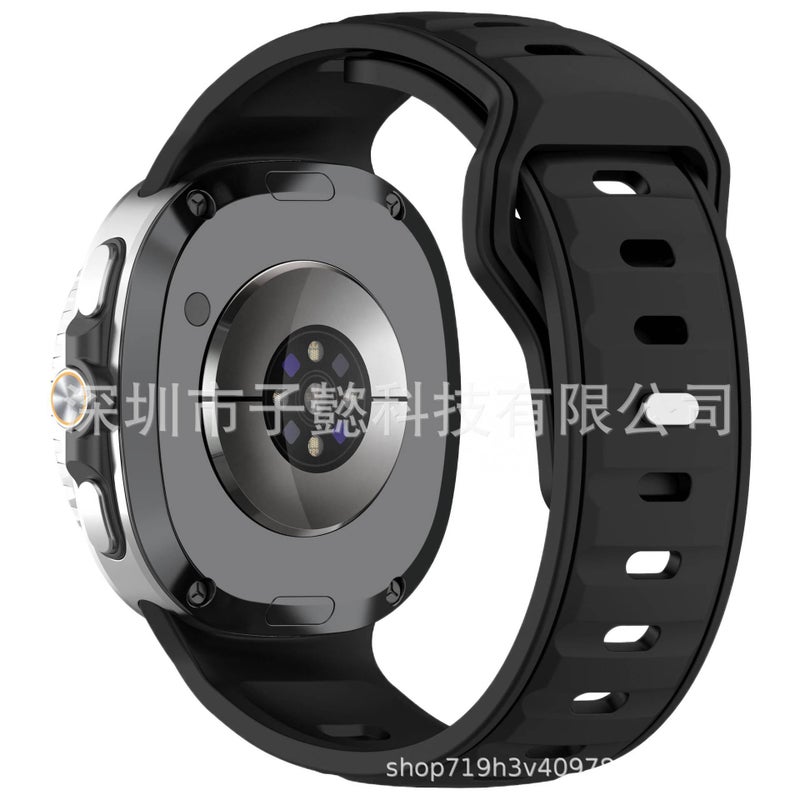 Adjustable Silicone Sport Smartwatch Band Compatible with Samsung Galaxy Watch 8 Classic with Fit Soft Strap and Quick Daily Replacement Black - Image 3