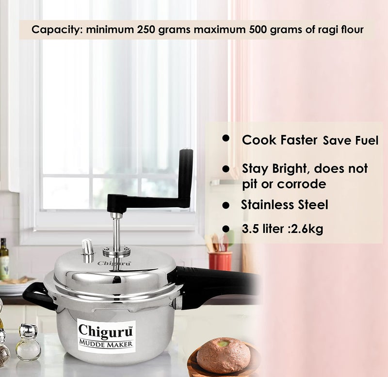 Chiguru Stainless Steel 3.5 liters Outer Lid Mudde Maker - Image 2