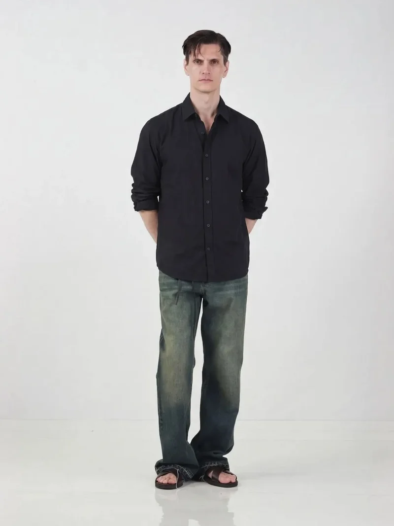 جيستو GIESTO Oversized Long Sleeve Button Shirt