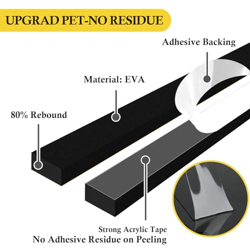 fowong Air Conditioner Window Seal 1 Inch X 1 Inch, Thick AC Weather Stripping High Resilience Foam Sealing Tape Adhesive AC Window Seal Kit 6.5ft Long (6.5ft x 2 Rolls, Black) - Image 4