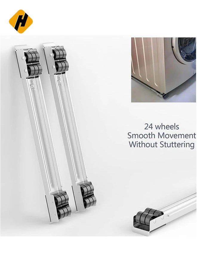 HuHa 2 Pieces Adjustable Washing Machine Pedestals Frame ， Drum Washing Machine Refrigerator Mobile Base ， Multifunction Washing Machine Base Stand Movably Adjustable  - Image 3