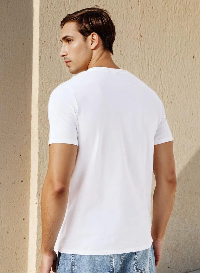 Iconic Iconic Slogan Print Pique T-shirt