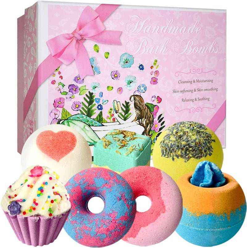 STNTUS INNOVATIONS STNTUS INNOVATIONS Bath Bombs 7 Natural Bath Bomb Gift Set Handmade Bubble Bathbombs for Women Kids Gifts for Mom Her Girlfriend Mothers Day Gifts Birthday Valentines Christmas Gifts for Women 