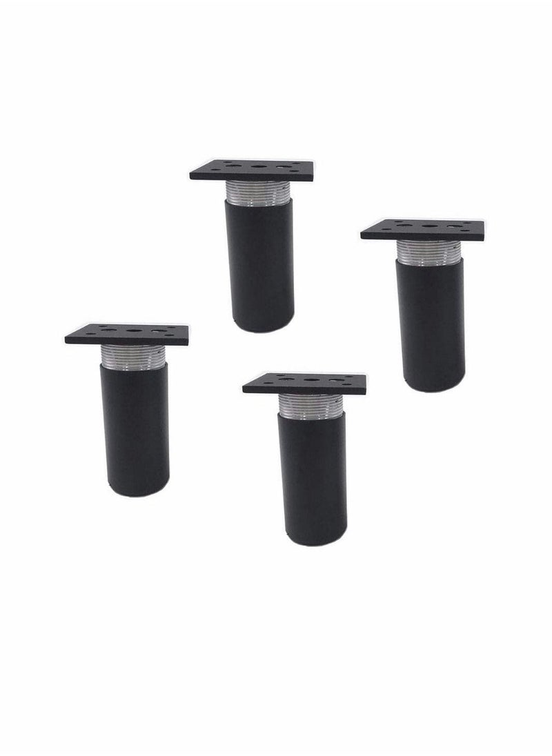 4-Pack Aluminum Alloy Furniture Cabinet Adjustable Feet Metal Round Sofa Bed Foot Legs Support with Screws, 3-Inch Height 1.5-Inch Diameter, Black - Image 3