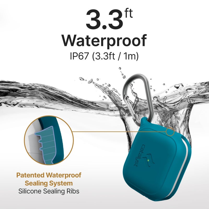 Catalyst Waterproof Case for AirPods 3rd Generation - Wireless & USB-C Charging Compatible, Drop Protection One Piece Design with Carabiner - Image 4