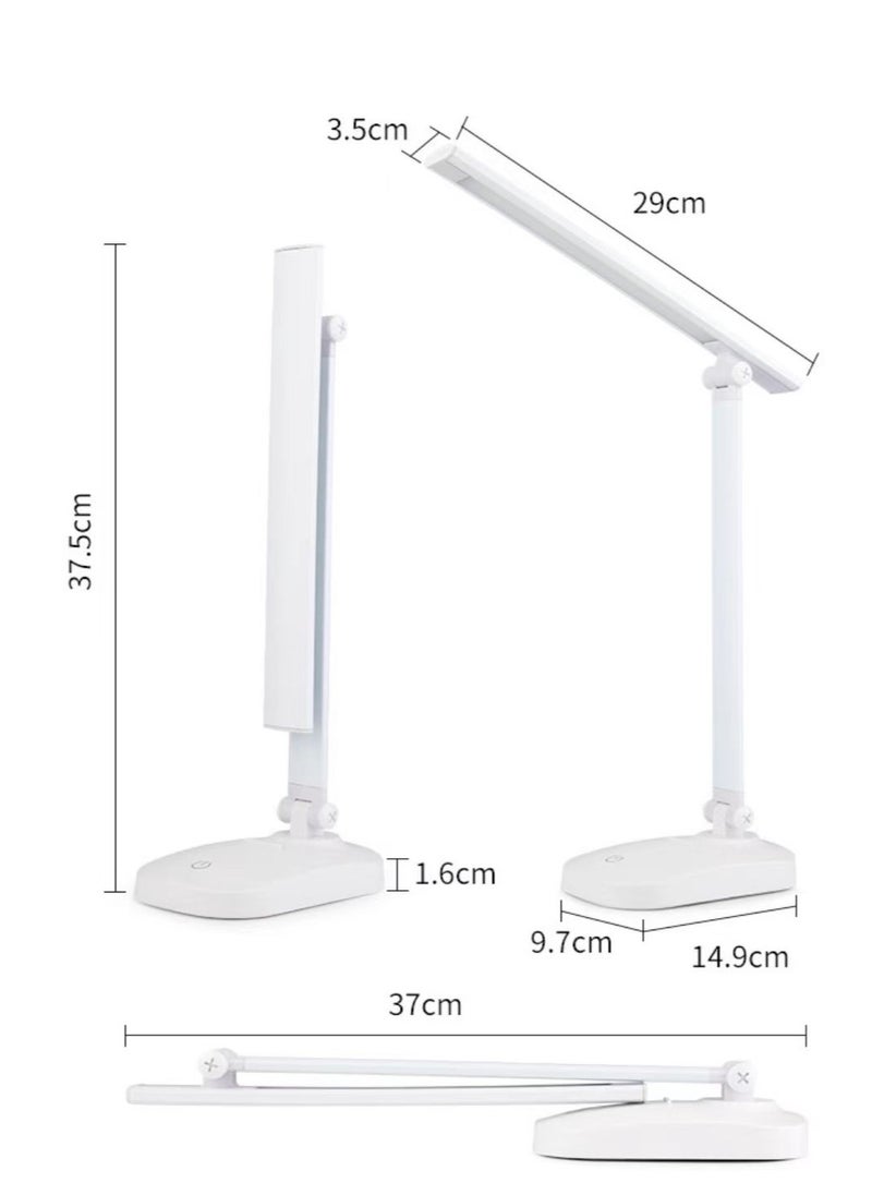 Generic Rechargeable desk lamp, folding desk lamp, rechargeable model , three color temperature dimming color+cable,1200mAh,white  - Image 5