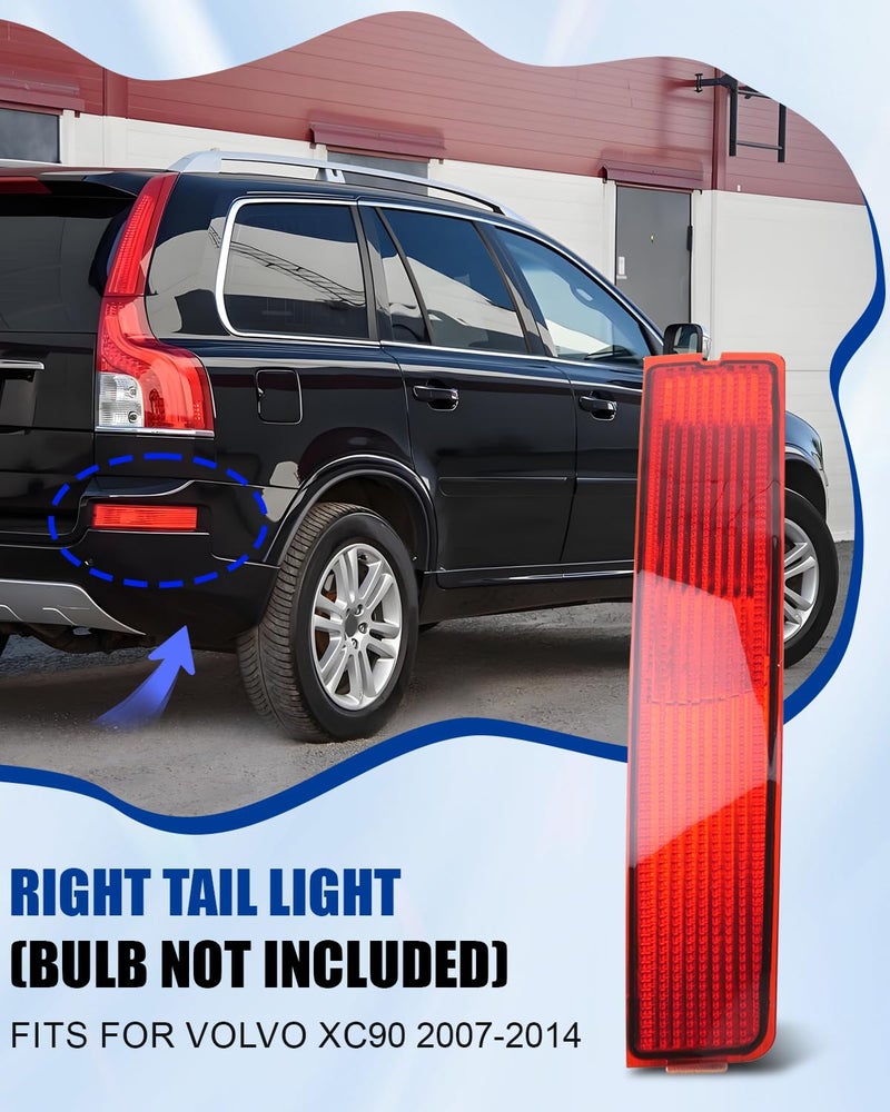 ANODZU Red Right Rear Bumper Trim Reflector Lights Replacement, Driver Side Taillights Brake Lamp without Bulb, Fit for Volvo XC90 2007-2014, Replace 31213647 31111185 - Image 2