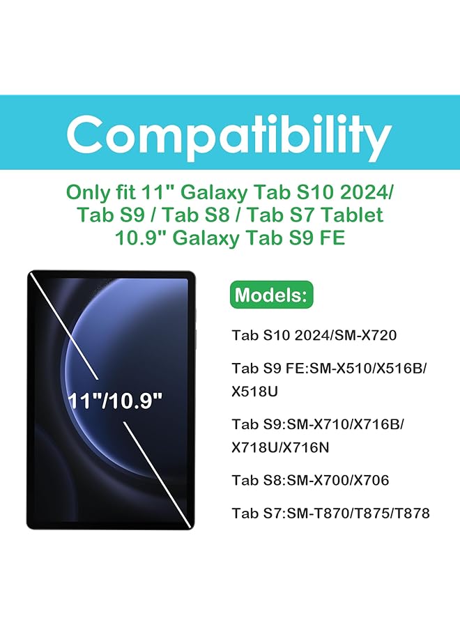 Procases 2 Pack Screen Protector For Galaxy Tab S10 2024 Tab S9 Fe 10.9 Inch S9 2023 Tab S8 2022 Tab S7 2020 11 Inch Hardness Tempered Glass Screen Film Guard For Galaxy Tablet Sm X720 X510 X710 X700 T870 - Image 2