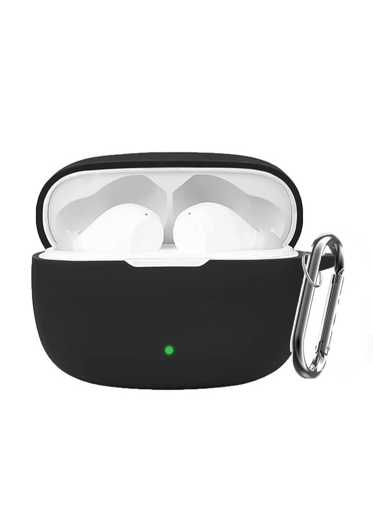 Silicone Case for For JBL Vibe 200TWS Wireless Earbuds Charging Case with Keychain-Black - Image 1