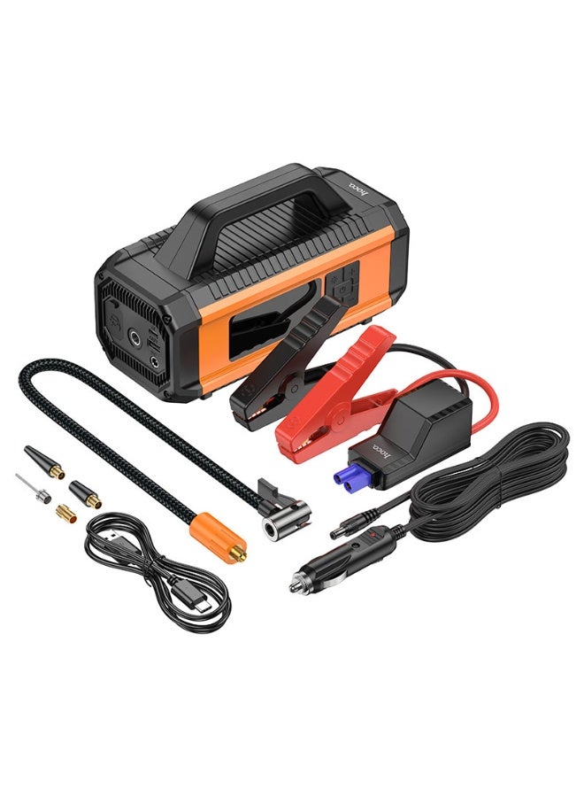 Hoco QS4 Ultimate Multi-Function Car Companion – High-Capacity 10000mAh Power Bank with 800A Peak Current, Digital Display, and Intelligent Air Compressor - Image 1