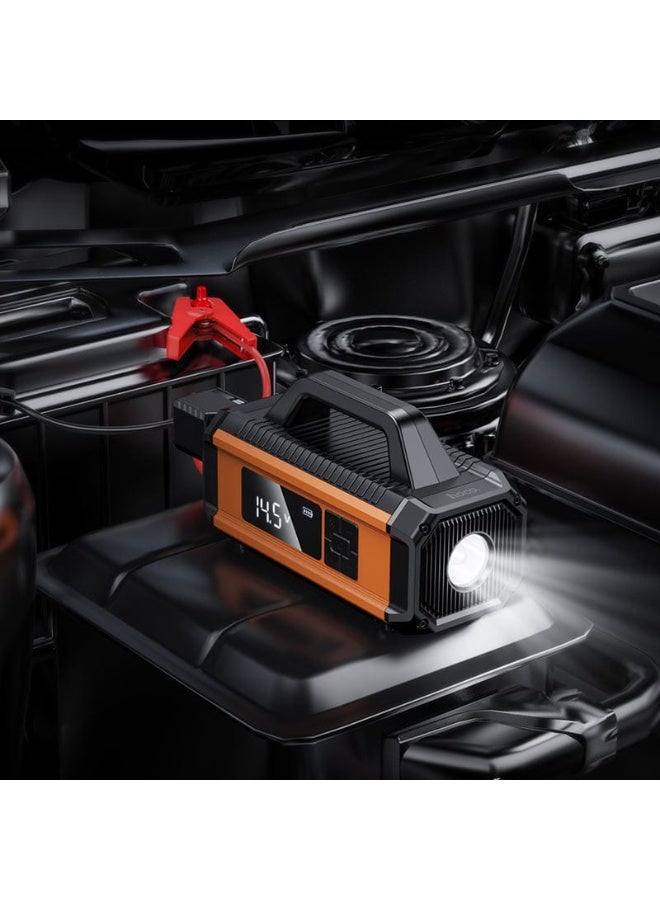Hoco QS4 Ultimate Multi-Function Car Companion – High-Capacity 10000mAh Power Bank with 800A Peak Current, Digital Display, and Intelligent Air Compressor - Image 3