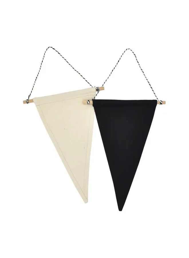 DIY Paintable Beige Triangle Flag Wall Hanging Reusable Fabric Decor - Image 4