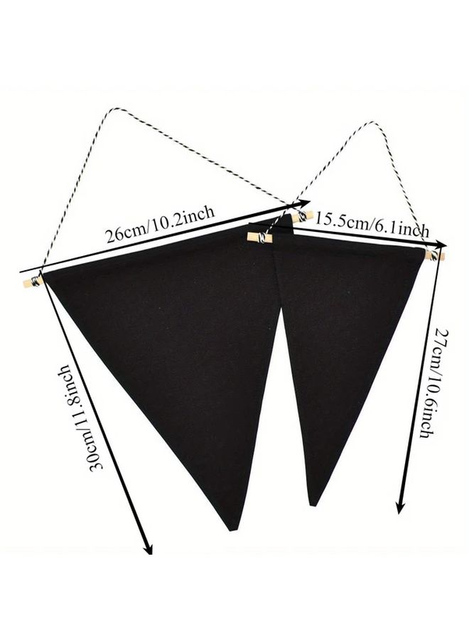 DIY Paintable Beige Triangle Flag Wall Hanging Reusable Fabric Decor - Image 2