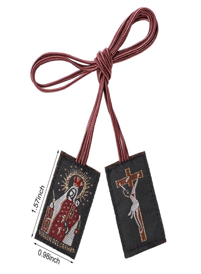 TALPGOD Escapularios Catolicos,3 Pcs Escapulario de la Virgen del Carmen,Handmade Brown Scapular of Our Lady of Mount Carmel,Scapulars Catholic Regalos Católicos Para Mujer - Image 2
