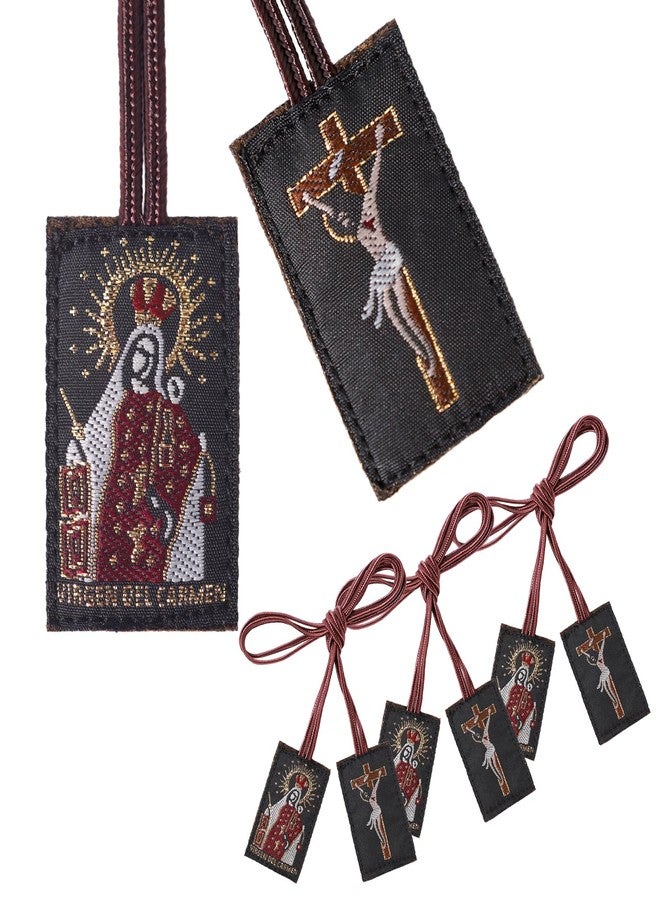 TALPGOD Escapularios Catolicos,3 Pcs Escapulario de la Virgen del Carmen,Handmade Brown Scapular of Our Lady of Mount Carmel,Scapulars Catholic Regalos Católicos Para Mujer - Image 1