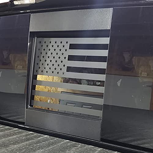 Zxiaochun Rear Middle Window American Flag Decal for Nissan Titan 20132022 2023 2024 Back Center Sliding Window Glass USA Flag Vinyl Sticker Exterior AccessoriesMatte Black - Image 1