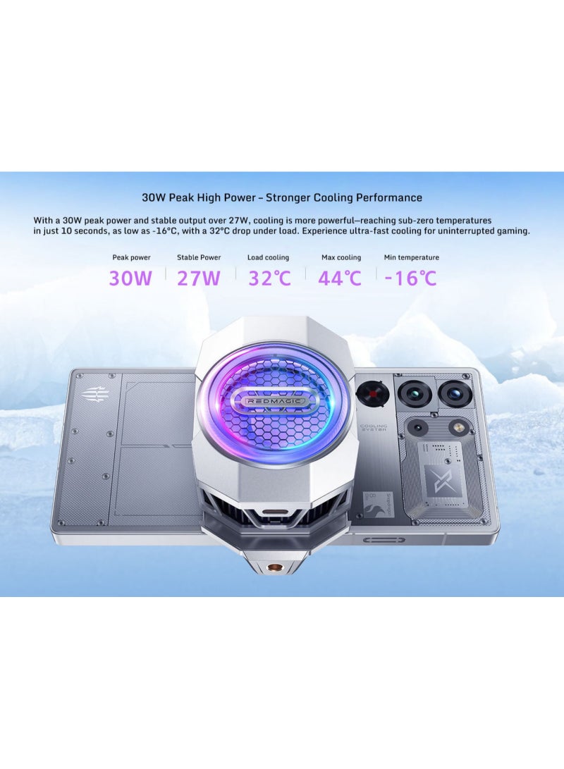 RedMagic 6 Liquid Cooler Magnetic Phone Cooler for Gaming/Live Streaming with RGB Lighting 30W Power Can Reach 16℃ Low Noise Design Semiconductor Cooling to Cool Your Phone While Gaming - Image 4