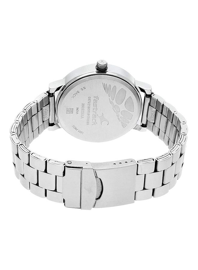 fastrack Men BOLD WHITE DIAL SILVER STAINLESS STEEL STRAP WATCH - Image 2