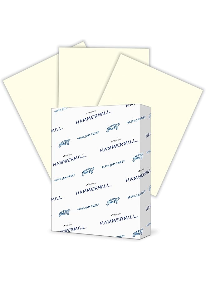 Hammermill Colored Paper 20 Lb Cream Printer Paper 8.5 X 11 1 Ream 500 Sheets Made In The Usa Pastel Paper 168030R - Image 1