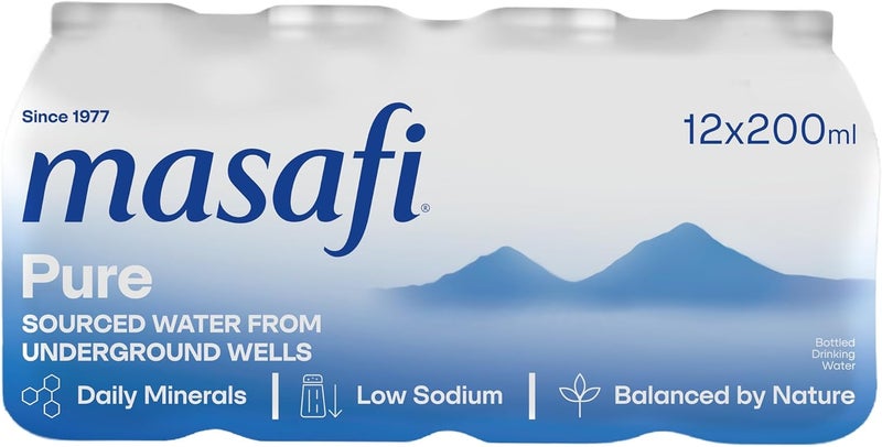 Masafi Pure Low Sodium Natural Water - 200ml (Pack of 12) - Image 2