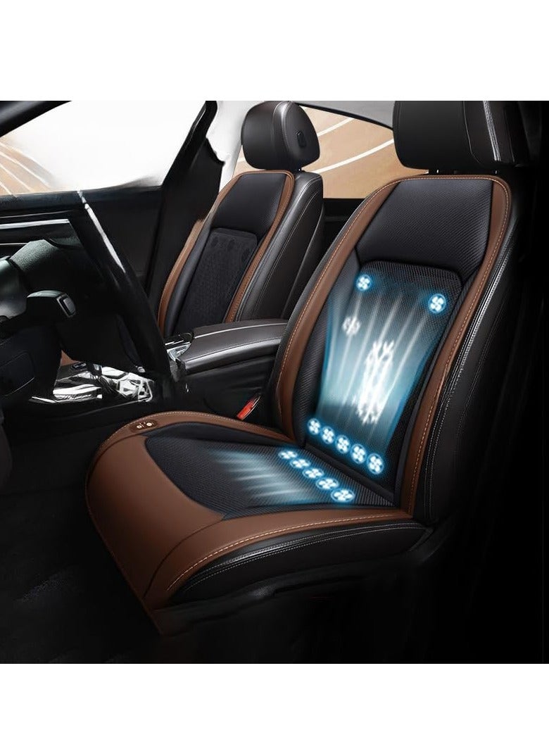 XiuWoo 2 in 1 Portable 3 Speed Adjustable Breathable Ventilated Back and Seat Cushion, Cooling Seat Pad, Cooling Car Seat, Air Flow Seat Cover, Cooling Back Pad with 12 Fans Suitable for Car Home Office  - Image 1