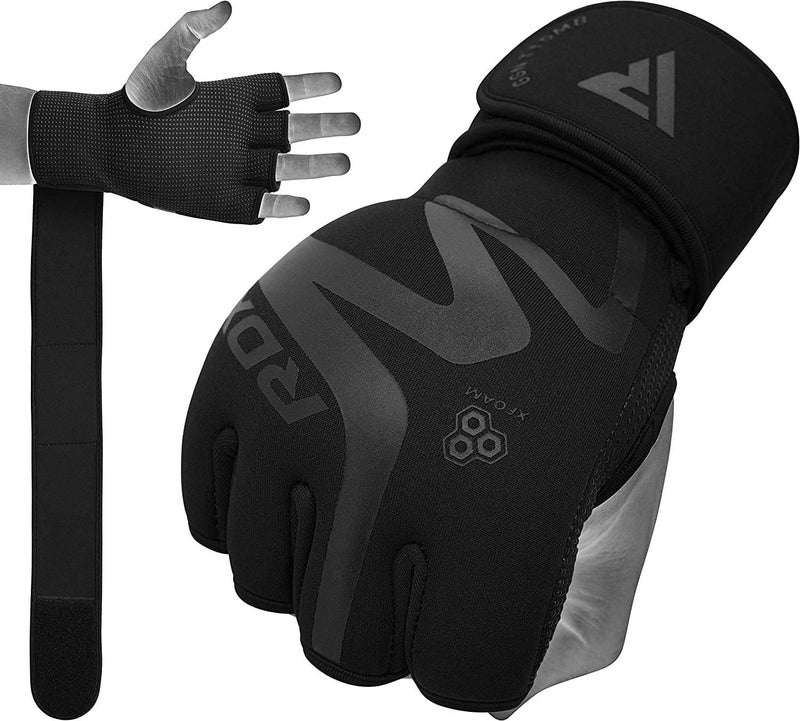 Rdx Boxing Inner Gloves Hand Wraps Men Women, Hybrid Design Gym Weight Lifting Workout, 50Cm Long Wrist Support, Neoprene Under Mitts, MMA Muay Thai Martial Arts Training, Kickboxing Punching - Image 1