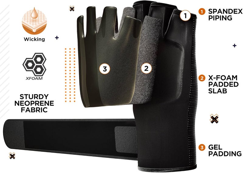 Rdx Boxing Inner Gloves Hand Wraps Men Women, Hybrid Design Gym Weight Lifting Workout, 50Cm Long Wrist Support, Neoprene Under Mitts, MMA Muay Thai Martial Arts Training, Kickboxing Punching - Image 3