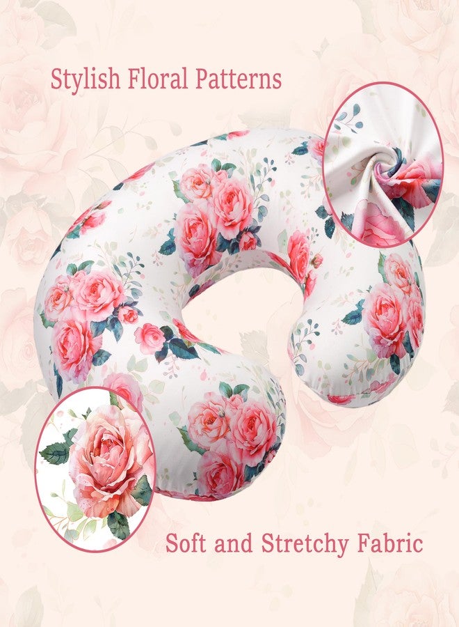 wirein Nursing Pillow Cover, Soft Stretchy Removable Slipcover for Breastfeeding Pillows,Comfortable Nursing Pillow Case for Infant Baby Boys Girls Newborn,Floral - Image 2