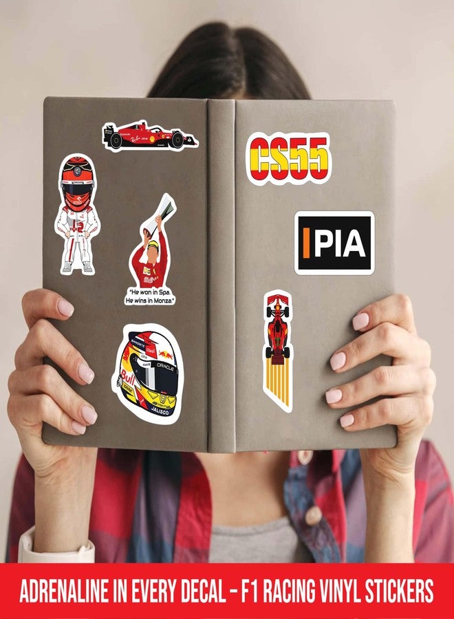 True Flair Trueflair Pack of 61 F1 Car Racing Vinyl Laptop Stickers, Random Designs, for Laptop, Journal, Bike Helmet, Diary, Guitar, Mobile, Waterproof, Self-Adhesive (F1 - CAR) - Image 2