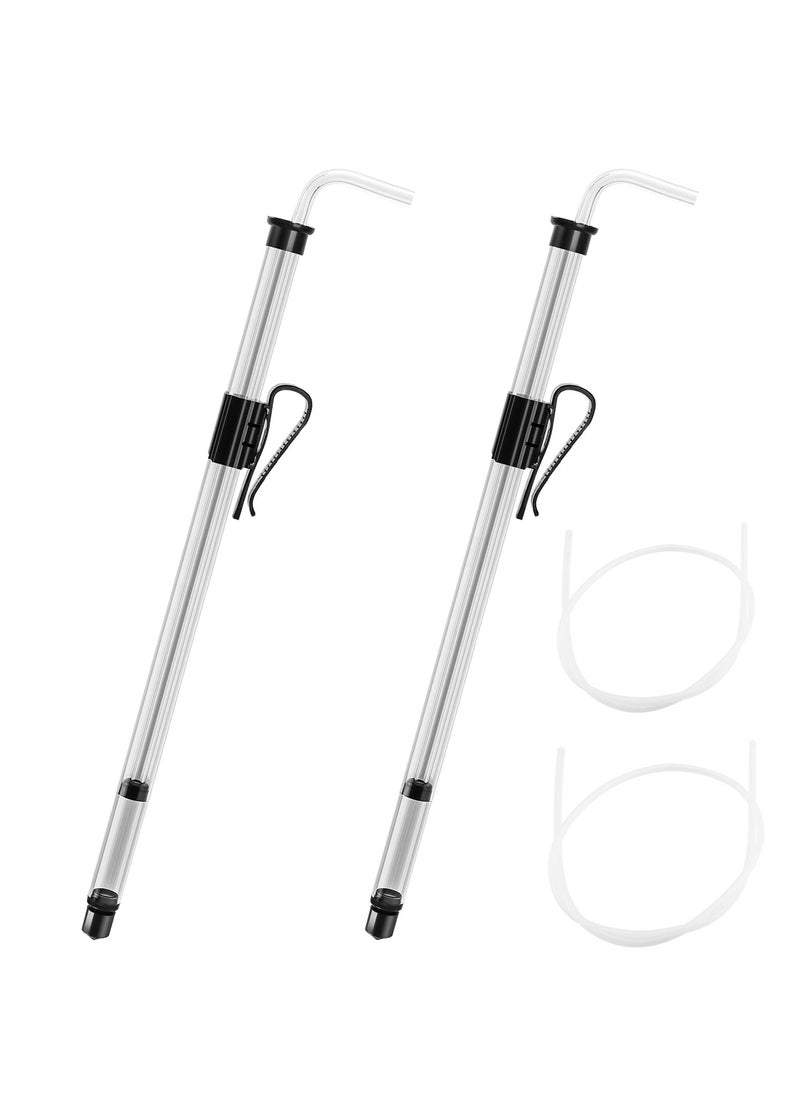 45 cm Auto Siphon Kit with Tubing, 2 Pieces, 17.7 Inch, Built in Pump, Plastic Racking Cane Liquid Processing Filter, Homebrew Fermentation Siphoning Kit with Stabilizer Clip Clamp