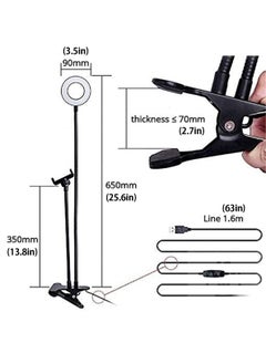 LOOPITYS Selfie Ring Light with Gooseneck Stand & Phone Holder, 3 Color 10-Level Dimmable LED Desk Lamp with Clamp, Clip-on Lights with Flexible Arm for Selfie, Web Conference, Live-Streaming, Reading and More  - Image 4