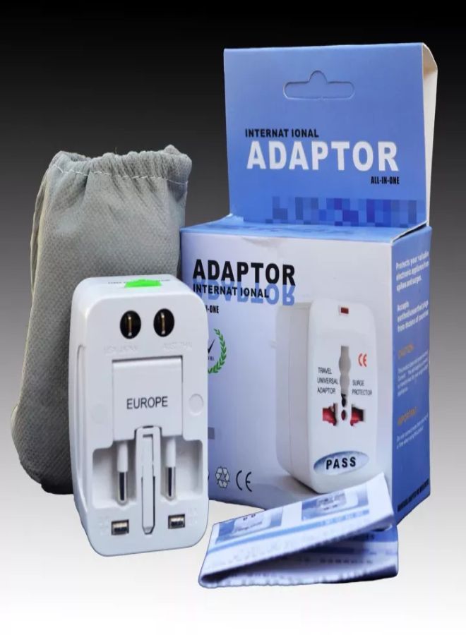 Universal World Wide Travel Charger Adapter Plug All-In-One Ac Power Socket Adapter Converter Us Uk Au Eu Plug White  - Image 1