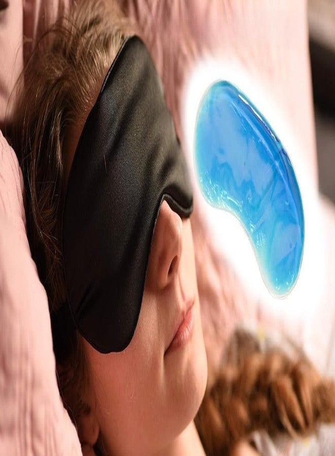 CLICKSY Trendy Home Eye Mask with Cooling Gel for Sleeping, Eye Mask for Dark Circles, Dry Eyes, Cooling Eyes, Pain Relief, Relaxing, Redness, Patches, Cooling Reusable Gel Pad with Stretchable Band - Image 1