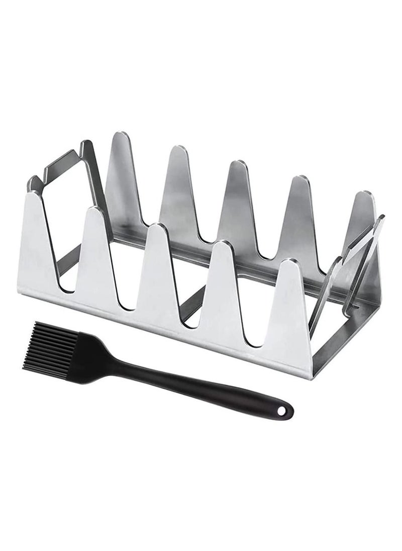 SYOSI - SYOSI BBQ Grill Rack, Chicken Leg and Wing Rack for Grill Smoker Oven, Multifunctional Chicken BBQ Grill Rack for Smoking Grilling Rib Rack,Picnic Camping Baking Cooking BBQ Tools - Image 1