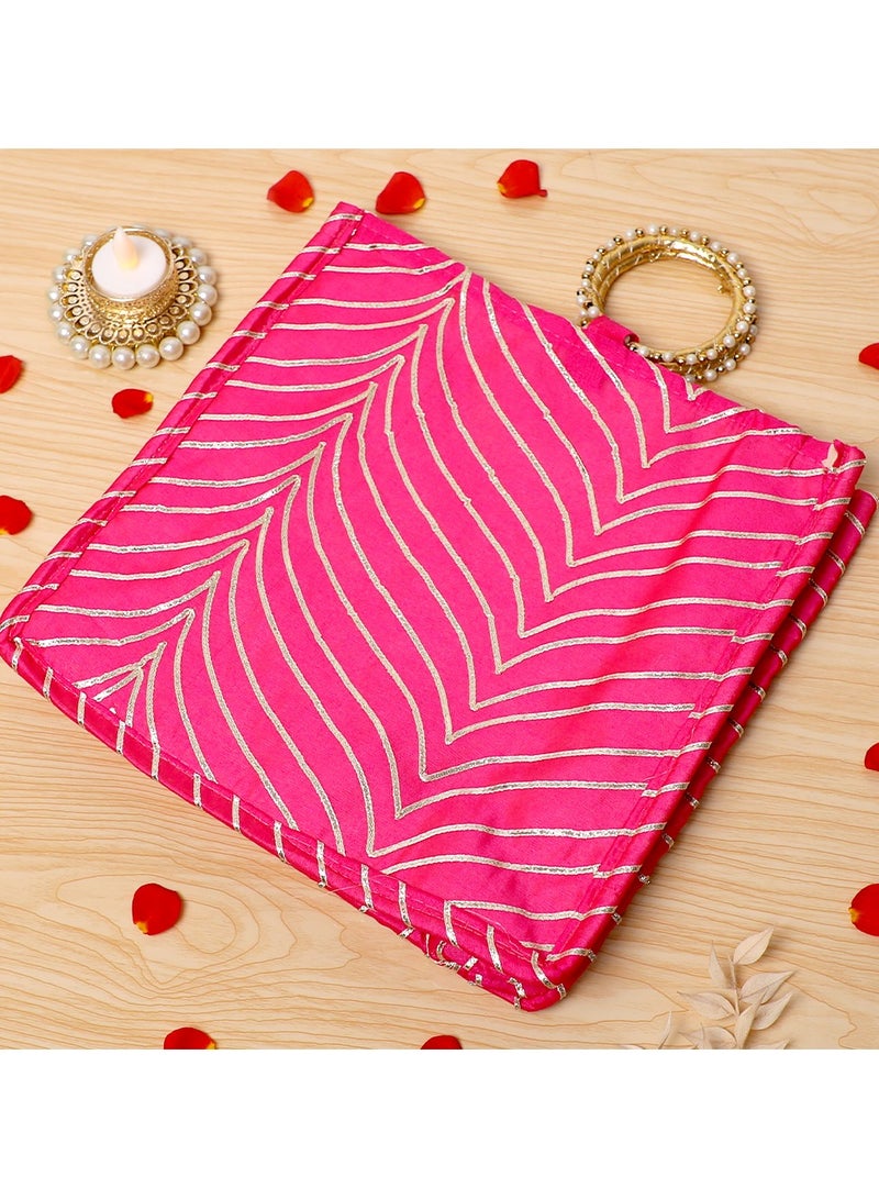 Madhoor Fancy Rose Decorative Potli Gift Bag (Batwa) for Wedding Favours, Jewellery, Coins, Sweets, Pooja Items & Festive Gifting, 25 cm, 1 Piece - Image 2