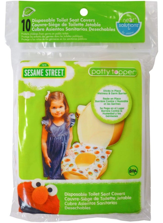 Sesame Street Sesame Street Potty Topper Disposable Stick-in-Place Toilet Seat Covers, 10-Count  - Image 1