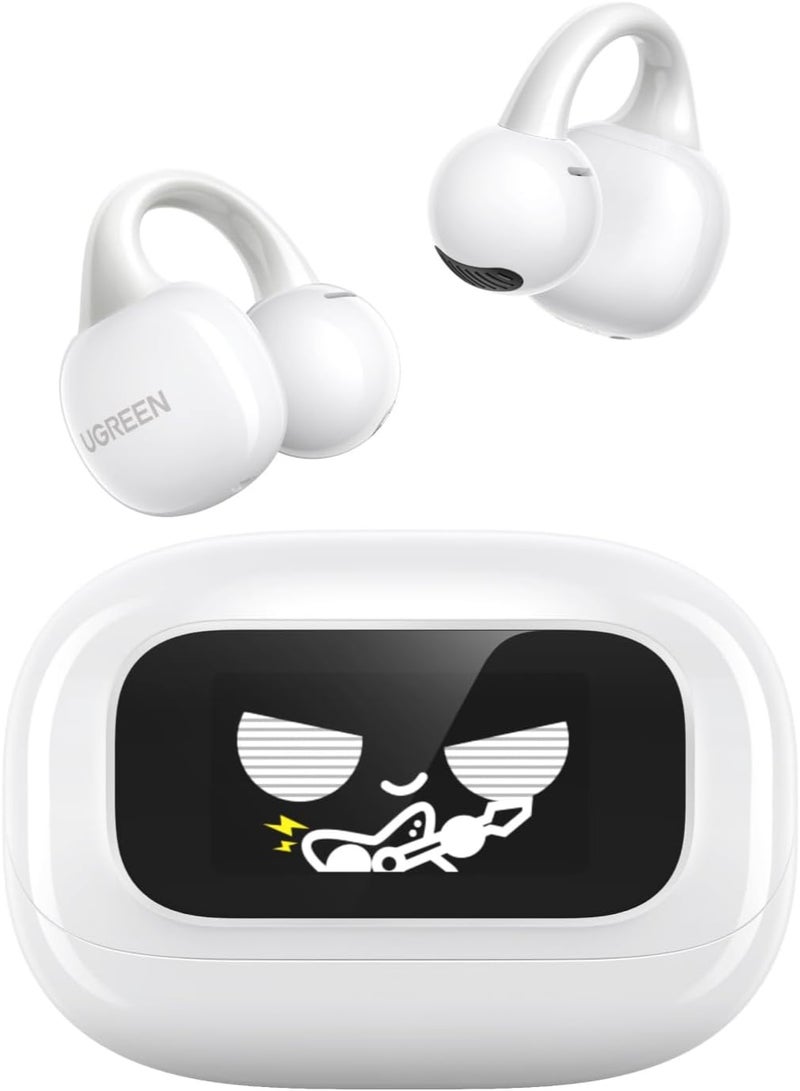 UGREEN ECO ClipBuds Magic, Open-Ear Earbuds with Smart Touchscreen, Custom Wallpaper, Bluetooth Camera Remote Control, Clip On Earphones Wireless, 30H Playtime, IPX5, for Android Phones/iPhone 17 Pro Max - Image 1