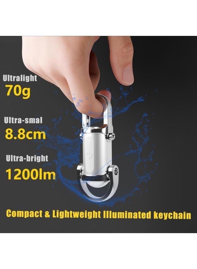 كشاف ميدالية مفاتيح قابل لإعادة الشحن – مصباح LED صغير بمنفذ USB-C مع أوضاع إضاءة متعددة، قاعدة مغناطيسية، كشاف جيب مدمج للتخييم والطوارئ والاستخدام اليومي - Image 4