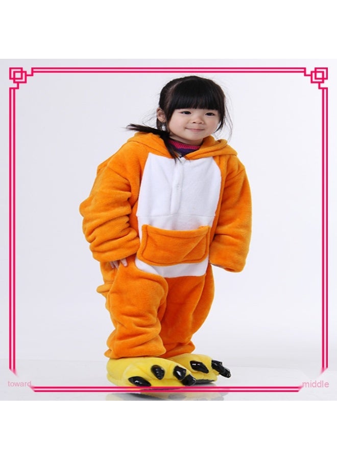 Fleece Animal Cartoon One-Piece Pajama for Adults and Kids